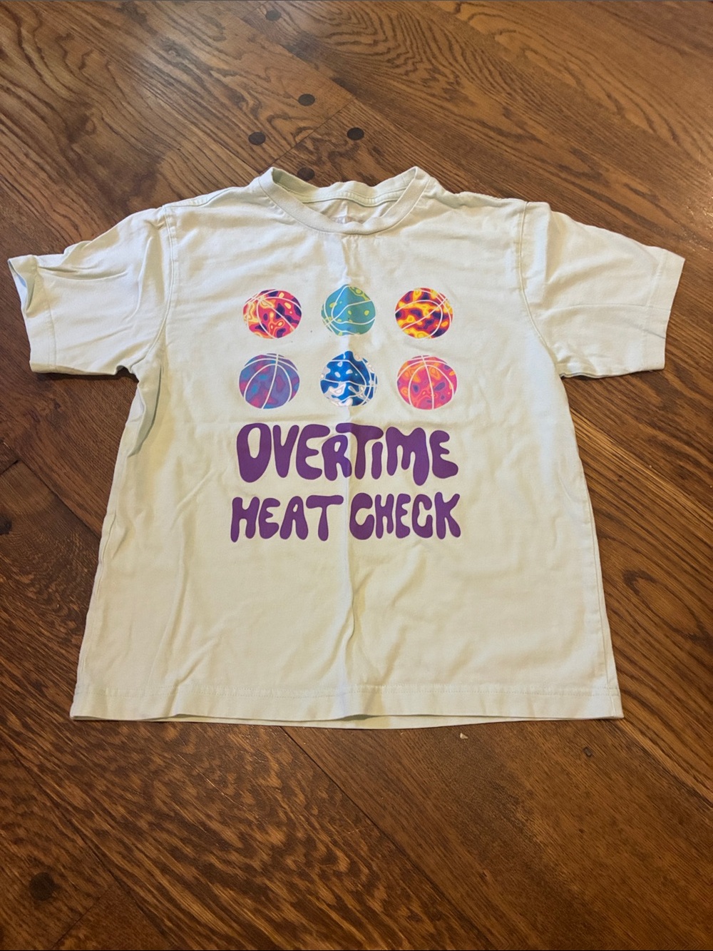Overtime Heat Check Graphic Tee - White with Multicolor Print
